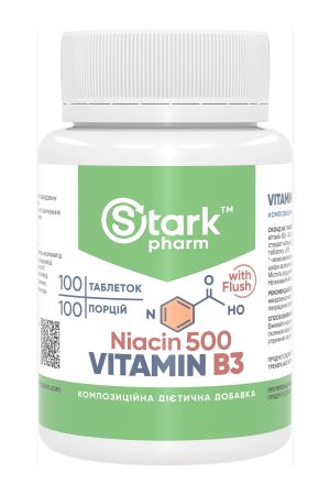 Stark Niacin Vitamin B3 with Flush 500mg - 100 tabs