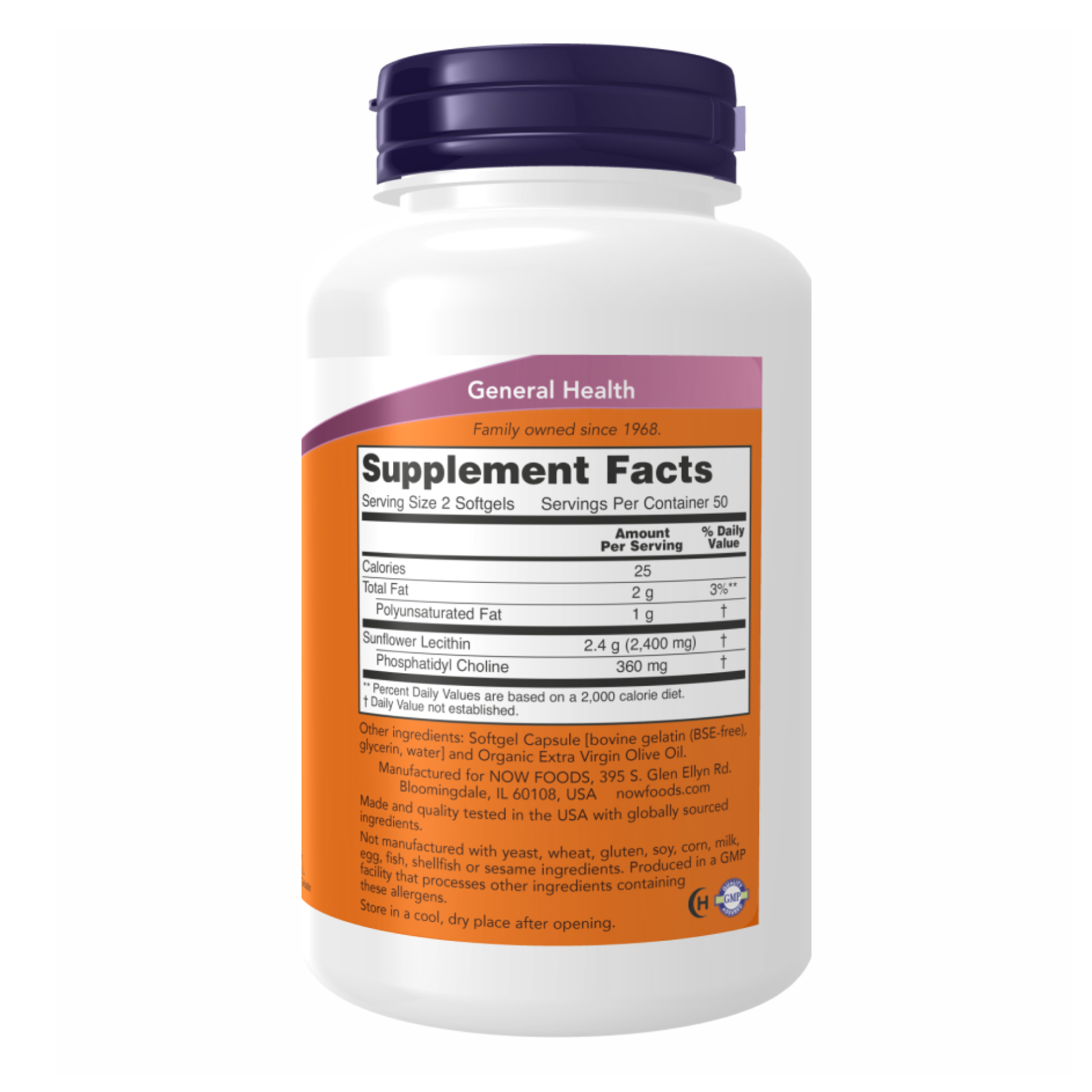 Sunflower Lecithin 1200mg - 200 sgels - Зображення 2