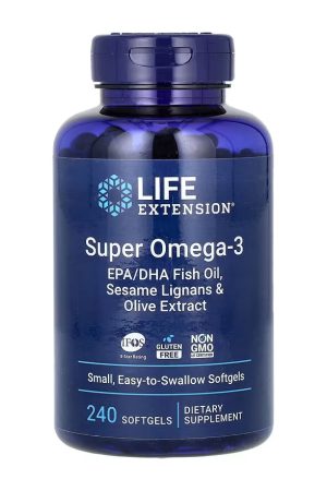 Super Omega-3 EPA/DHA Fish Oil Sesame Lignans & Olive Extract - 240 softgels