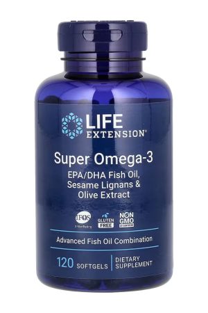 Super Omega-3 EPA/DHA Fish Oil Sesame Lignans & Olive Extract - 120 softgels