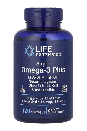 Super Omega-3 Plus EPA/DHA Fish Oil, Sesame Lignans, Olive Extract, Krill & Astaxanthin - 120 softgels