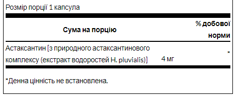 Astaxanthin 4mg - 60caps - Зображення 2
