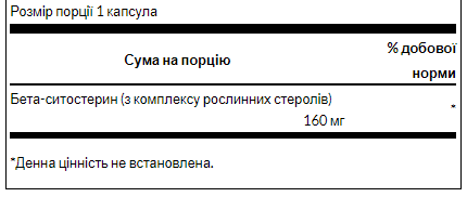 Beta-Sitosterol Maximum Strength 160 mg - 60sgels - Зображення 2