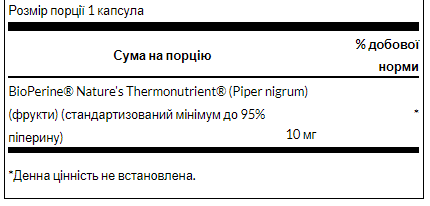 Bioperine 10 mg - 60caps - Зображення 2
