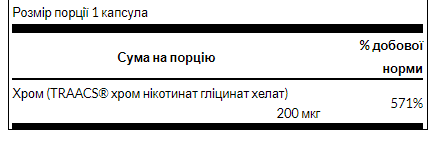 Chelated Chromium 200mcg - 180caps - Зображення 2