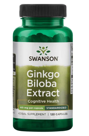 Ginkgo Biloba Extract - Standardized 60 mg - 120 Caps