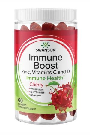 Immune Boost with Acerola,Zinc,Vitamins C and D - 60 Gummies Cherry
