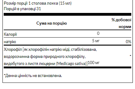 Liquid Chlorophyll 100mg - 473ml (16FL OZ) - Зображення 2