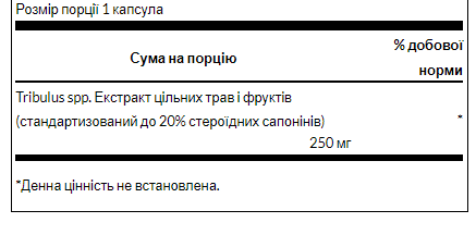 Mega Tribulus Extract 250 mg - 60caps - Зображення 2