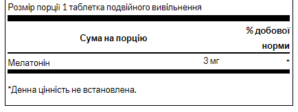 Melatonin-Dual-Release 3mg - 60tabs - Зображення 2