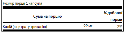 Potassium Citrate 99mg - 120caps - Зображення 2