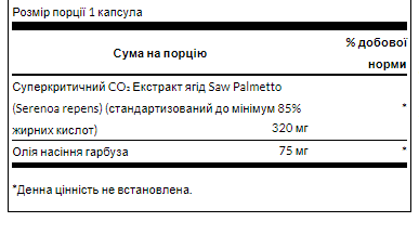 Saw Palmetto Maximum Strength 320mg - 60sgels - Зображення 2