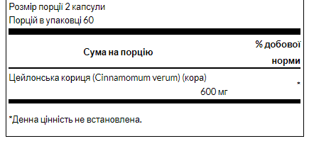 True Cinnamon 300 mg - 120caps - Зображення 2