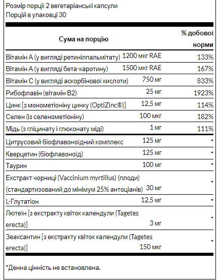 Vision Essentials - 60 veg caps - Зображення 2