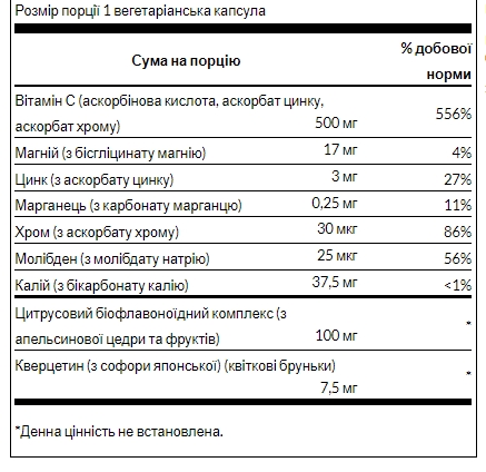 Vitamin C Complex with Bioflavonoids - 60 Veg caps - Зображення 2