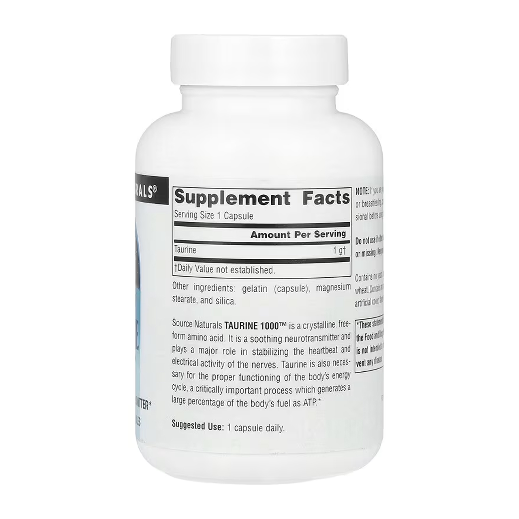 Taurine 1000™ 1000 mg - 60 caps - Зображення 2
