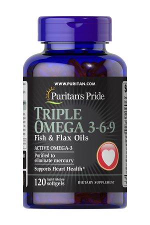 Triple Omega 3-6-9 Fish & Flax Oils - 120 softgels