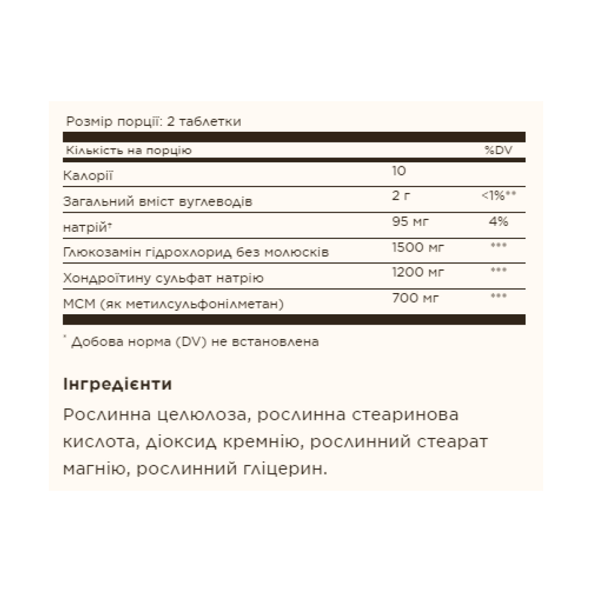 Triple Strength Glucosamine Chondroitin MSM - 60 tabs - Зображення 2
