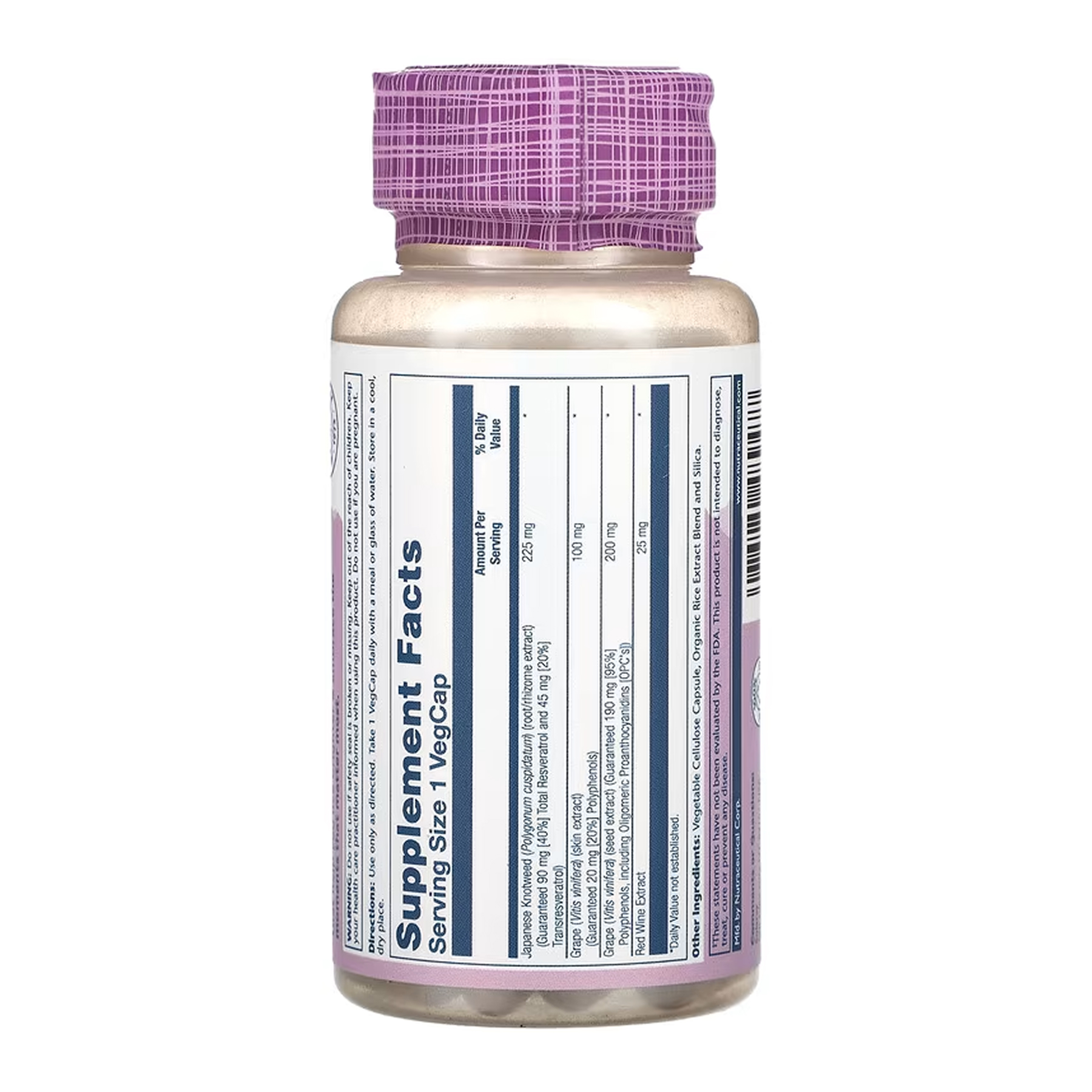 Triple Strength Resveratrol 225mg - 60 vcaps - Зображення 2