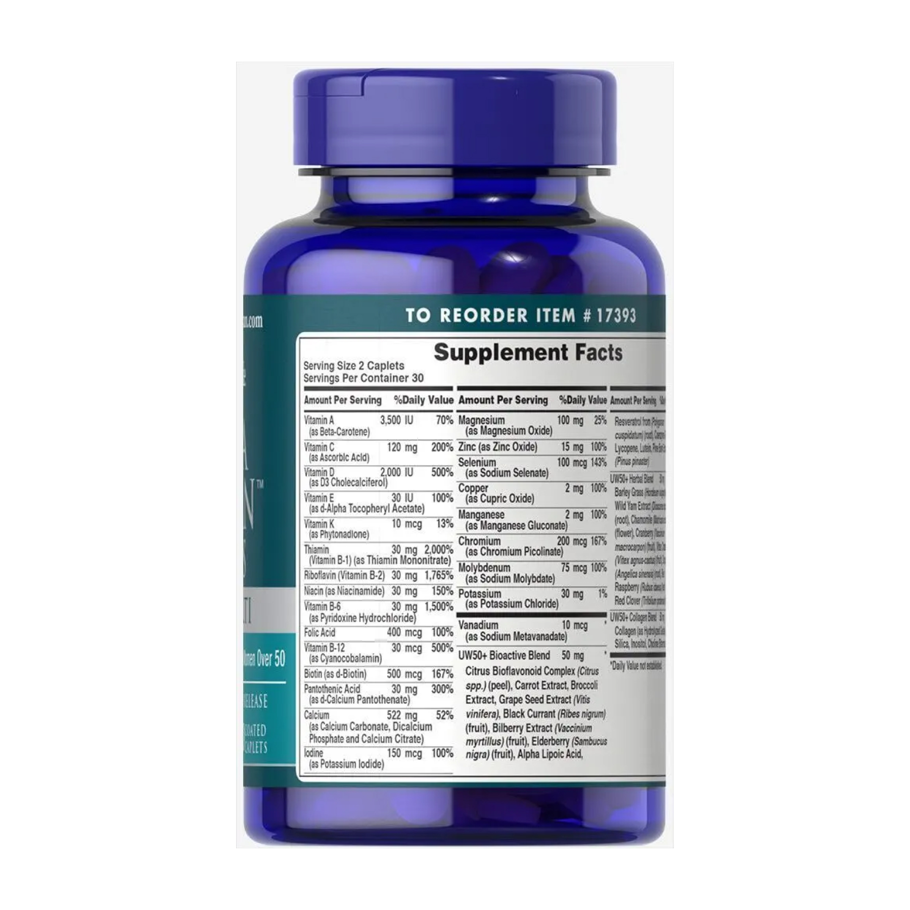 Ultra Woman™ 50 Plus Multi-Vitamin with Zinc - 60 caps - Зображення 2