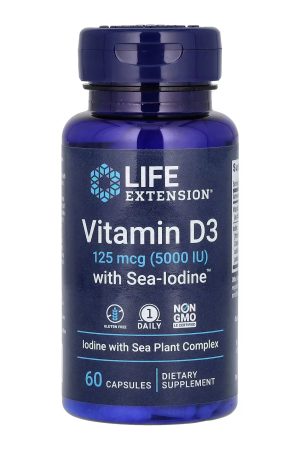 Vit D3 with Sea-Iodine™ 125 mcg (5000 IU) - 60 caps