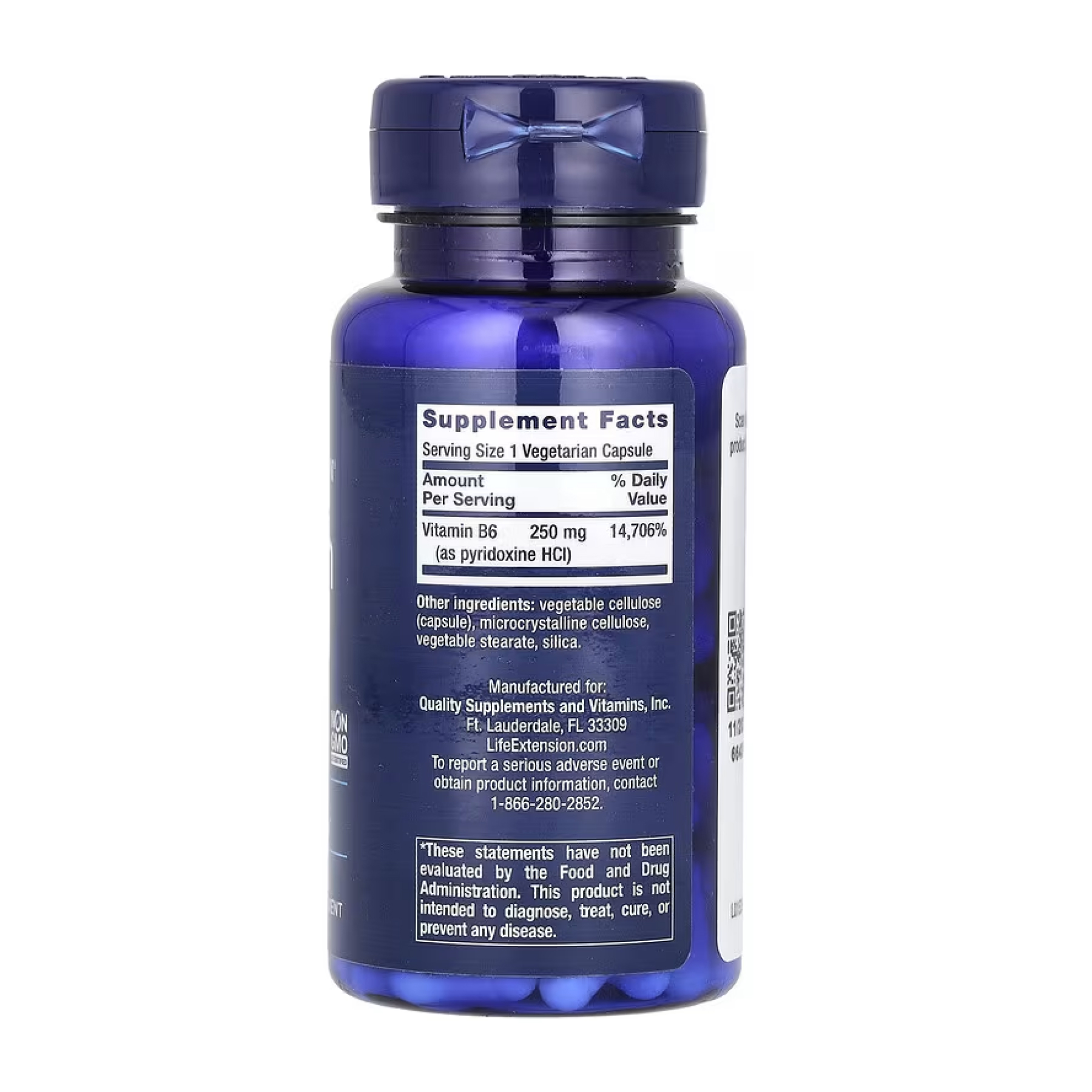 Vitamin B6 250 mg - 100 vcaps - Зображення 2