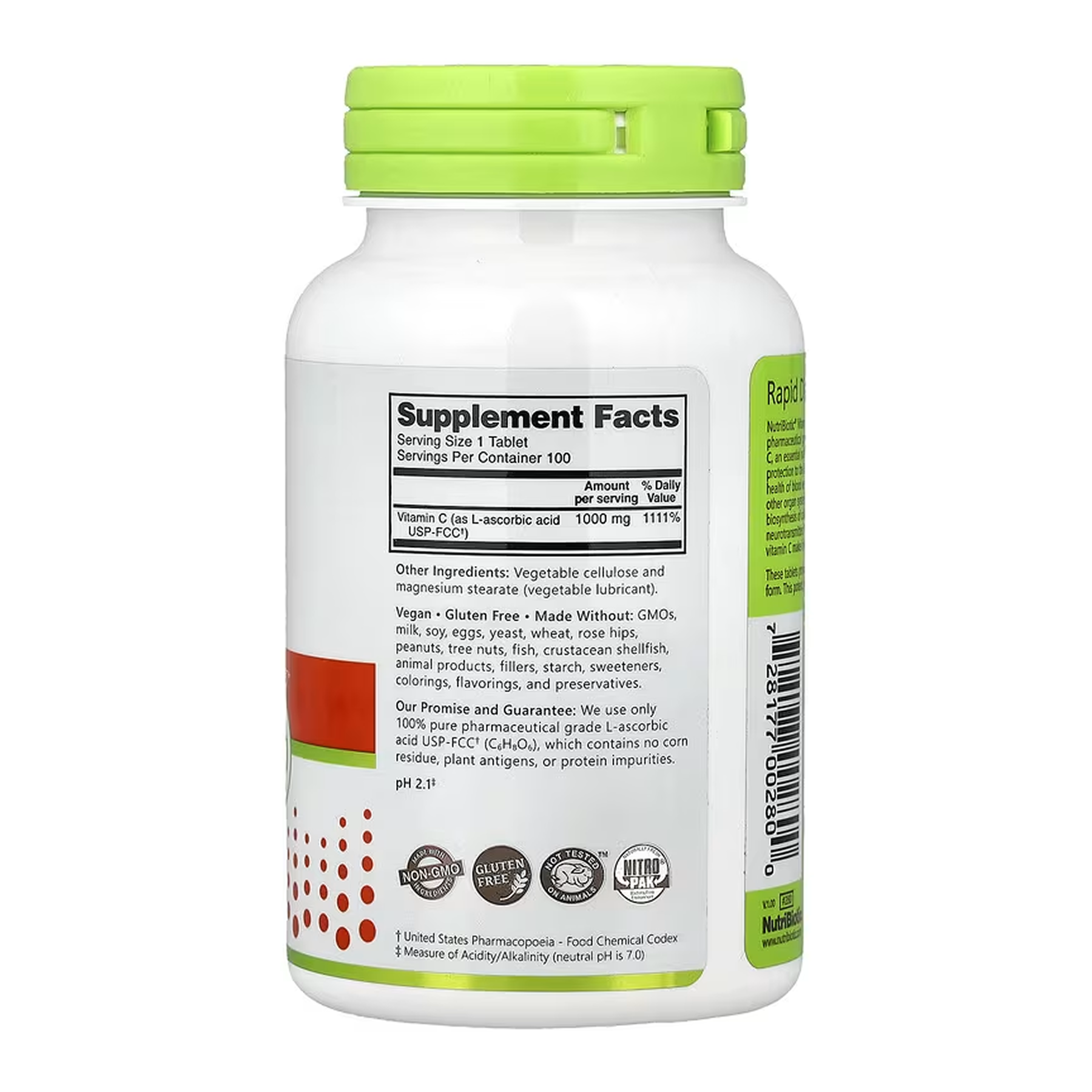 Vitamin C 1000 mg - 100 tabs - Зображення 2