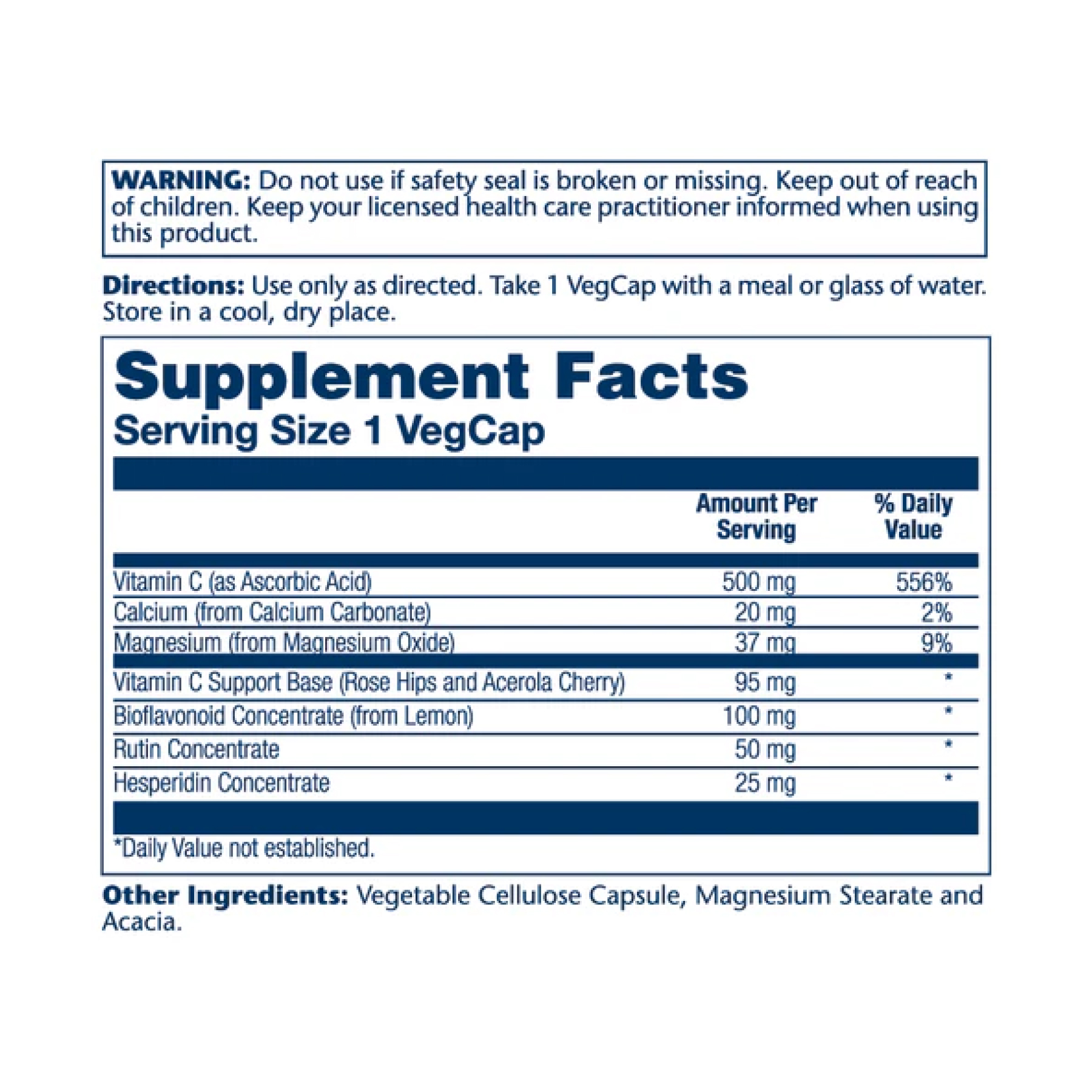 Vitamin C with Bioflavonoids 500mg - 250 veg caps - Зображення 2