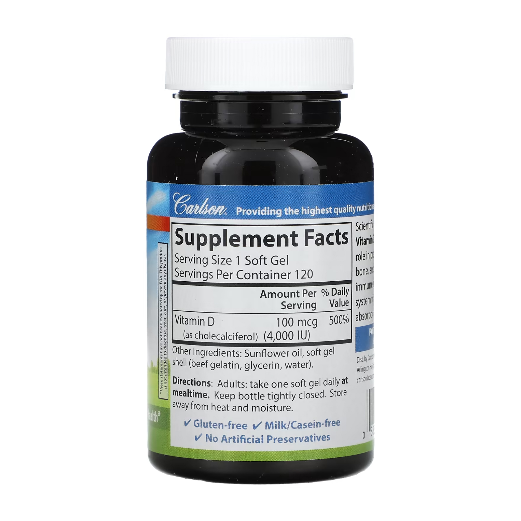 Vitamin D 4000 IU - 120 softgels - Зображення 2
