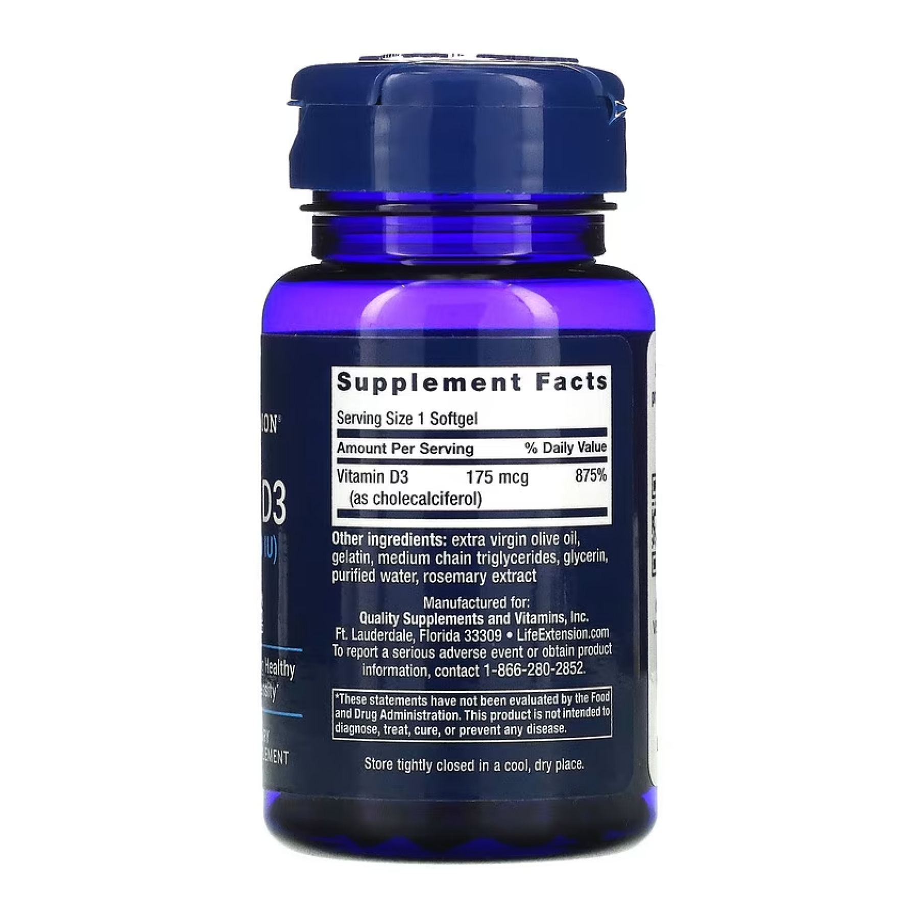 Vitamin D3 175 mcg (7000 IU) - 60 softgels (До 05.26) - Зображення 2