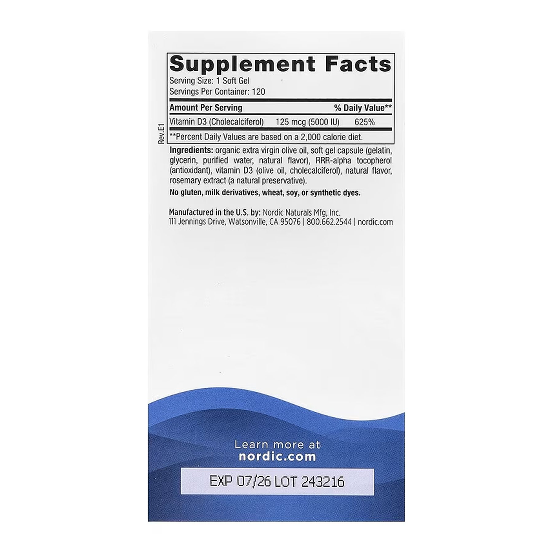 Vitamin D3 5000 - 120 mini softgels - Зображення 2