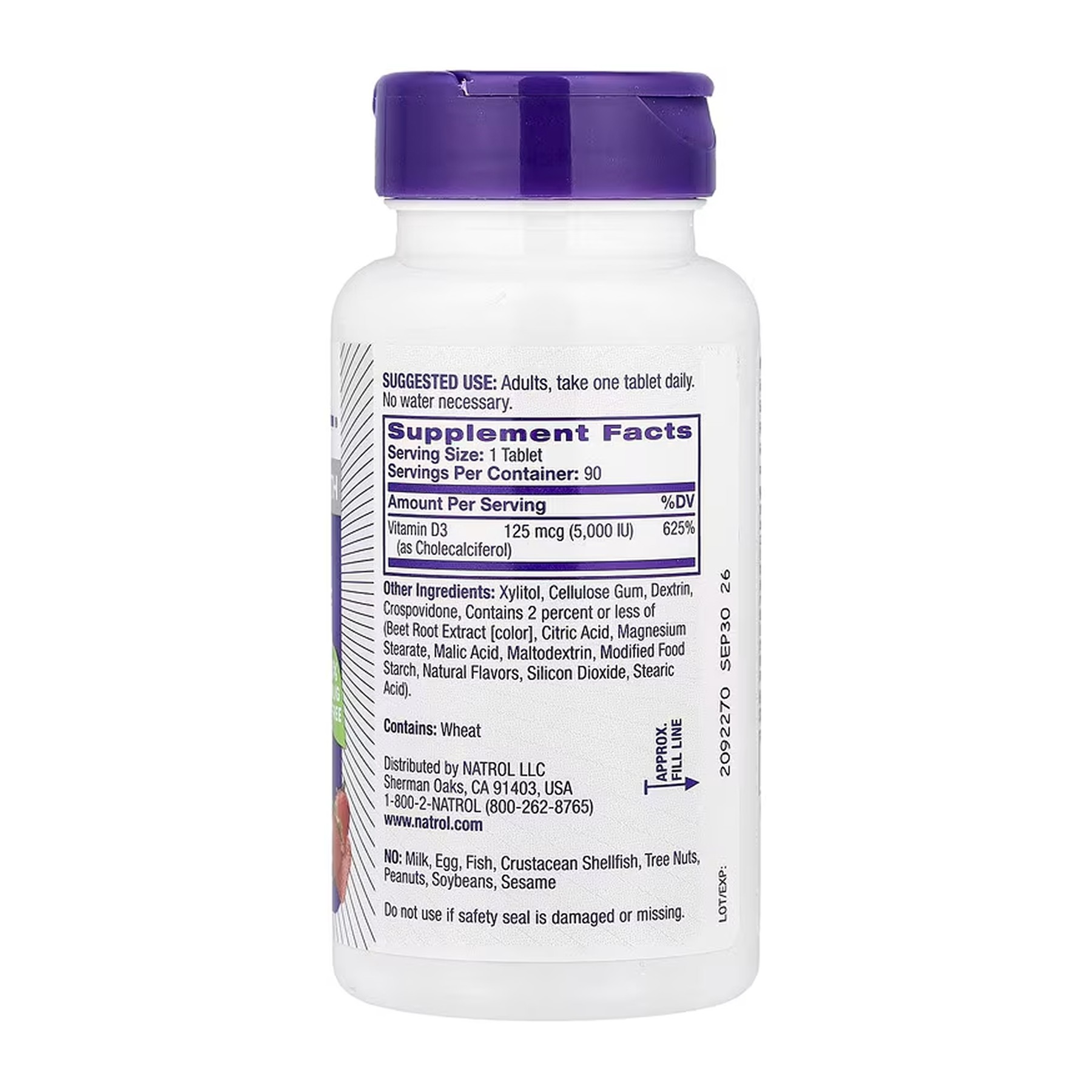 Vitamin D3 5,000 IU - 90 tabs - Зображення 2