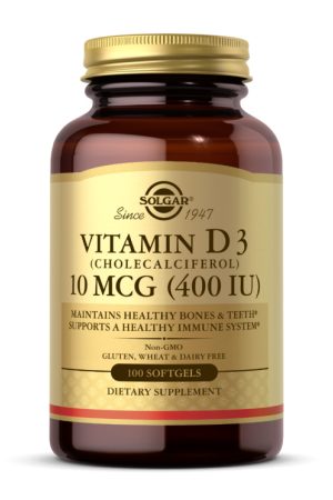 Vitamin D3 (Cholecalciferol) 10 mcg (400 IU) - 100 softgels