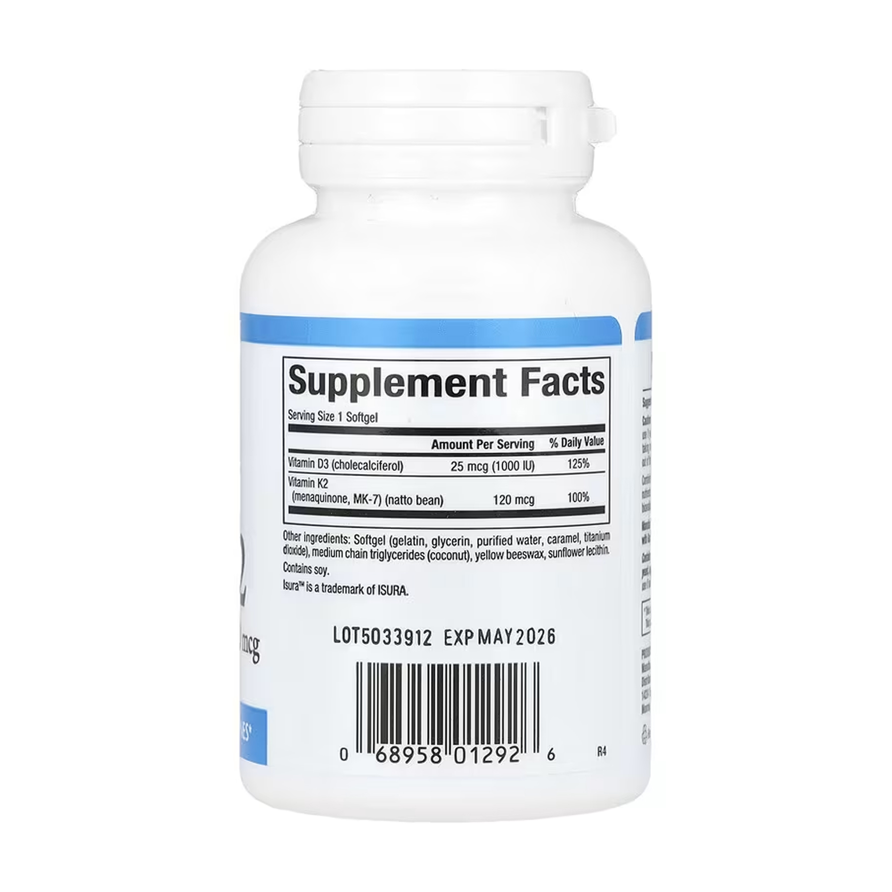 Vitamin D3 & K2 25 mcg (1000 IU) & 120 mcg - 120 softgels - Зображення 2