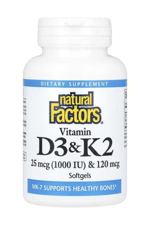 Vitamin D3 & K2 25 mcg (1000 IU) & 120 mcg - 120 softgels