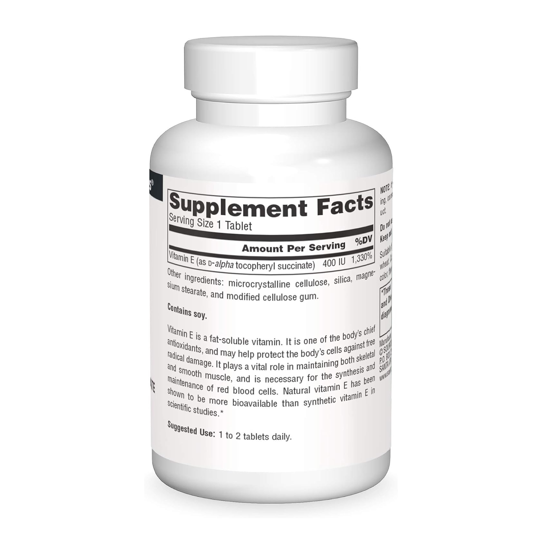 Vitamin E 400 IU D-Alpha Tocopherol - 50 tabs - Зображення 2