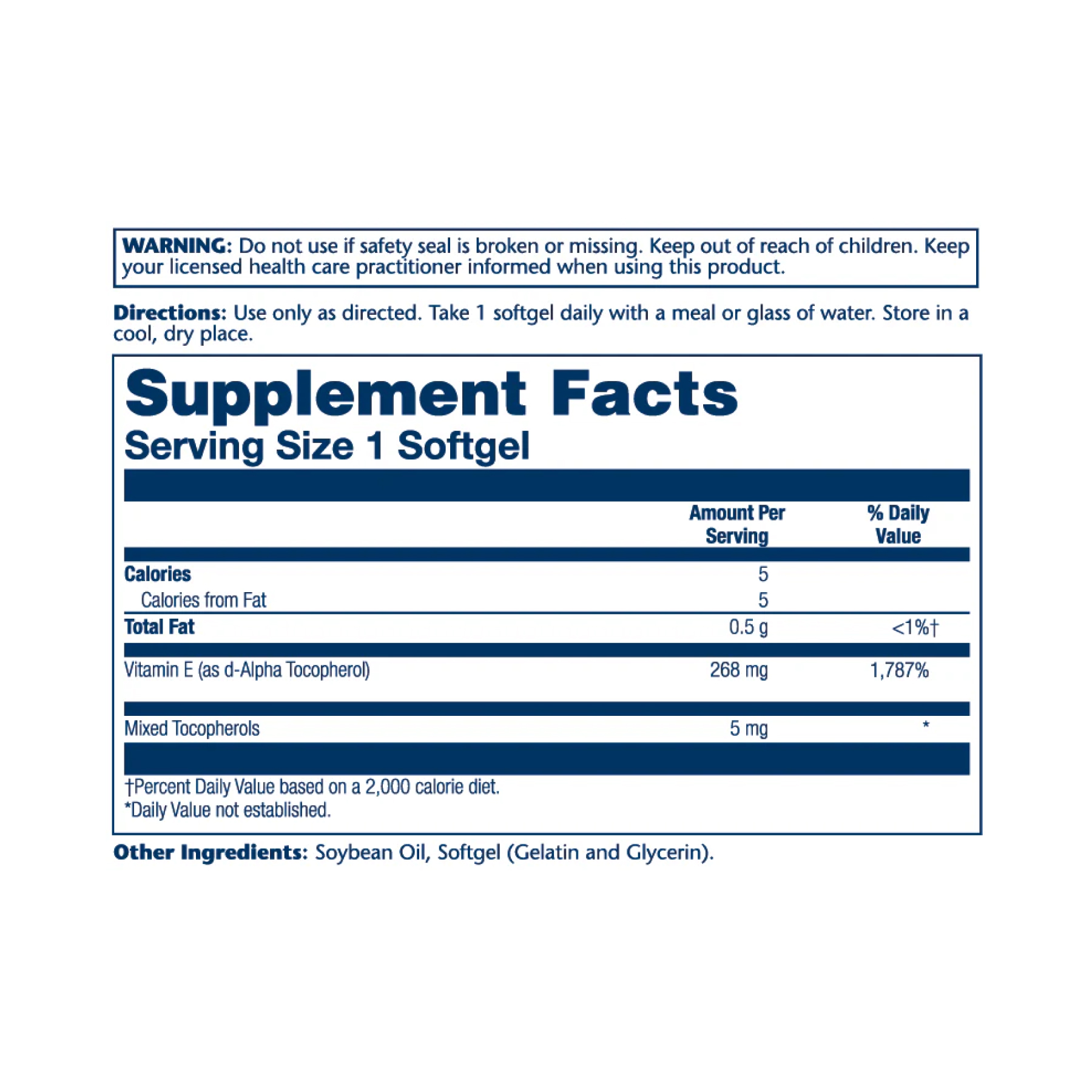 Vitamin E d-Alpha Tocopherol 268mg - 50 softgels - Зображення 2