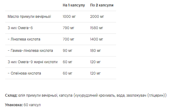 Ultra Women's Evening Primrose oil - 60 softgels - Зображення 2
