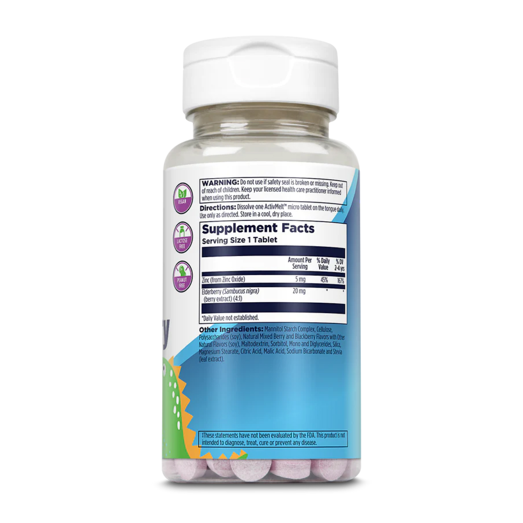Zinc Elderberry 5mg - 90 tabs Berry - Зображення 2