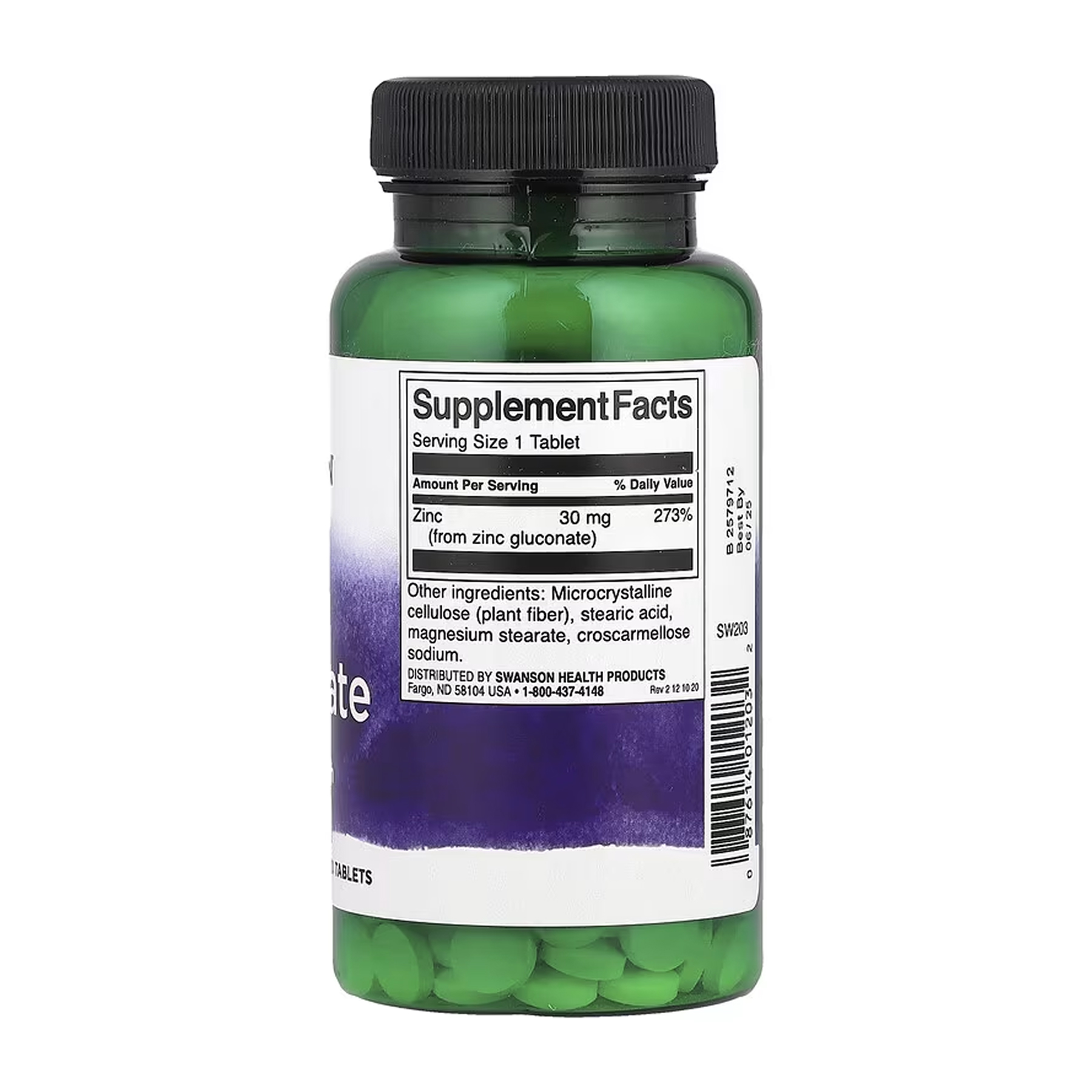 Zinc Gluconate 30 mg - 250 tabs - Зображення 2