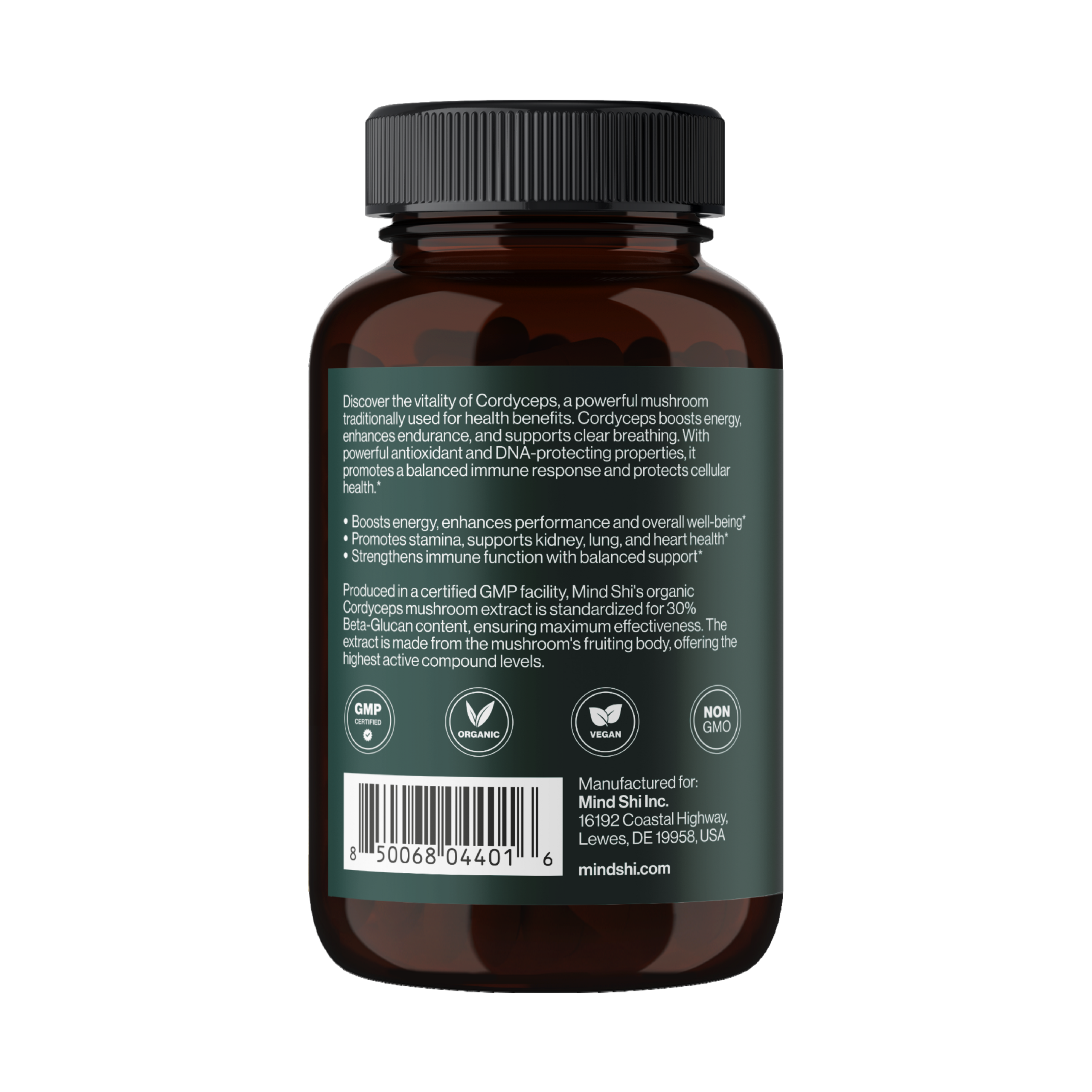 Cordyceps Mushroom 1000 mg - 60 vegcaps (До 10.26) - Зображення 3