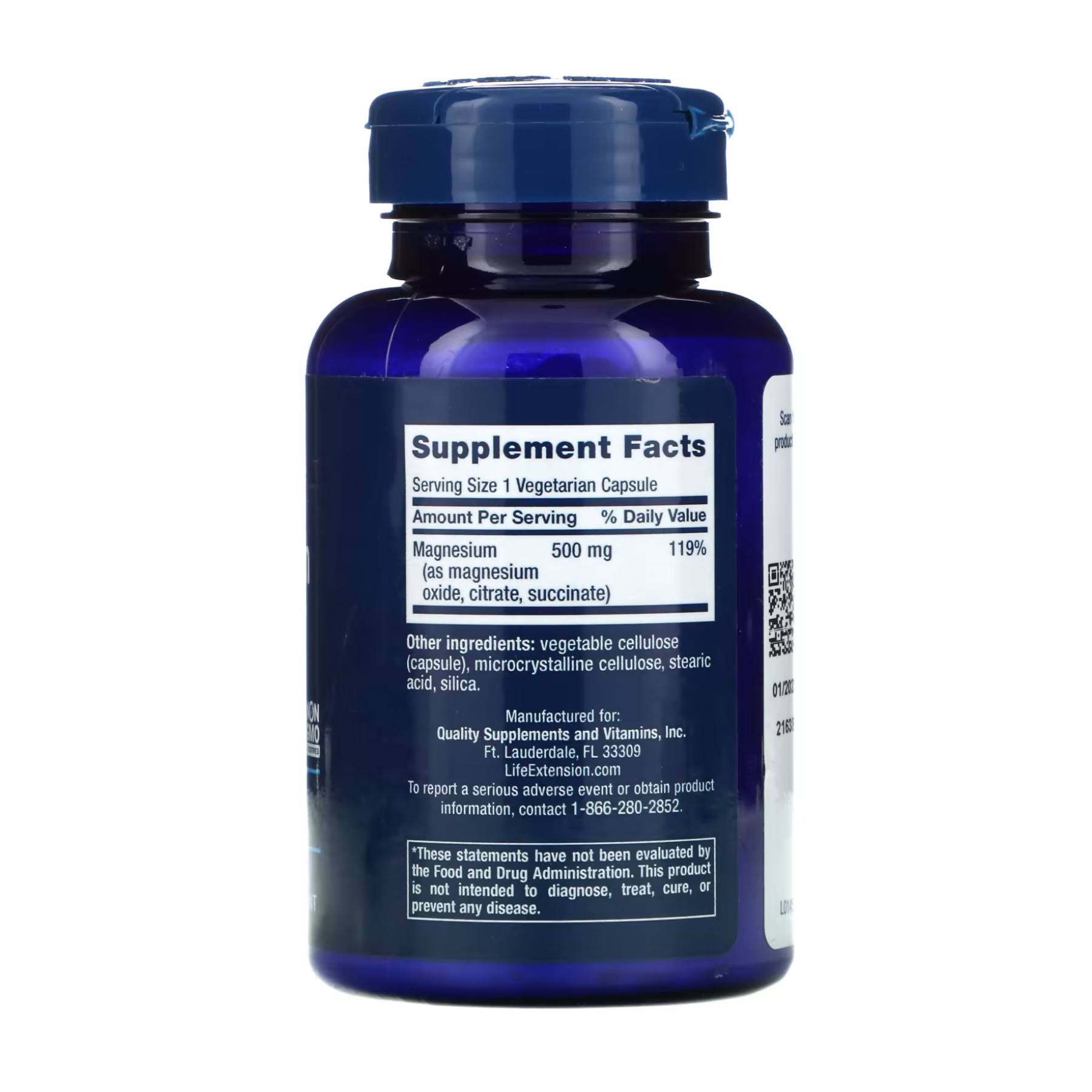 Magnesium Caps 500 mg - 100 vcaps (Пошкоджена банка) - Зображення 2