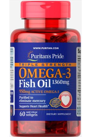 Triple Strength Omega-3 Fish Oil 1360 mg - 60 softgels