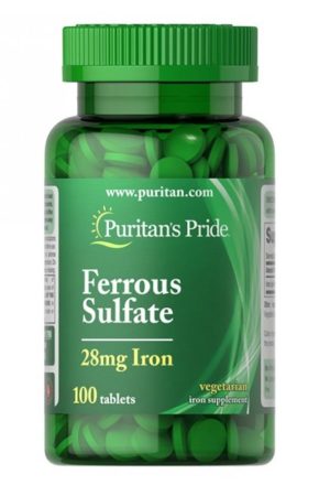 Iron Ferrous Sulfate 28 mg - 100 Tablets