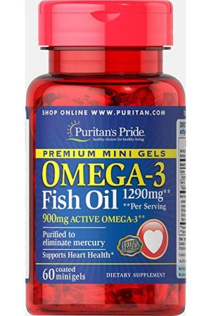 Omega-3 Fish Oil 1290 mg Mini Gels (900 mg Active Omega-3) - 60 softgels