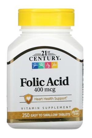 Folic Acid 400 mcg - 250 tabs