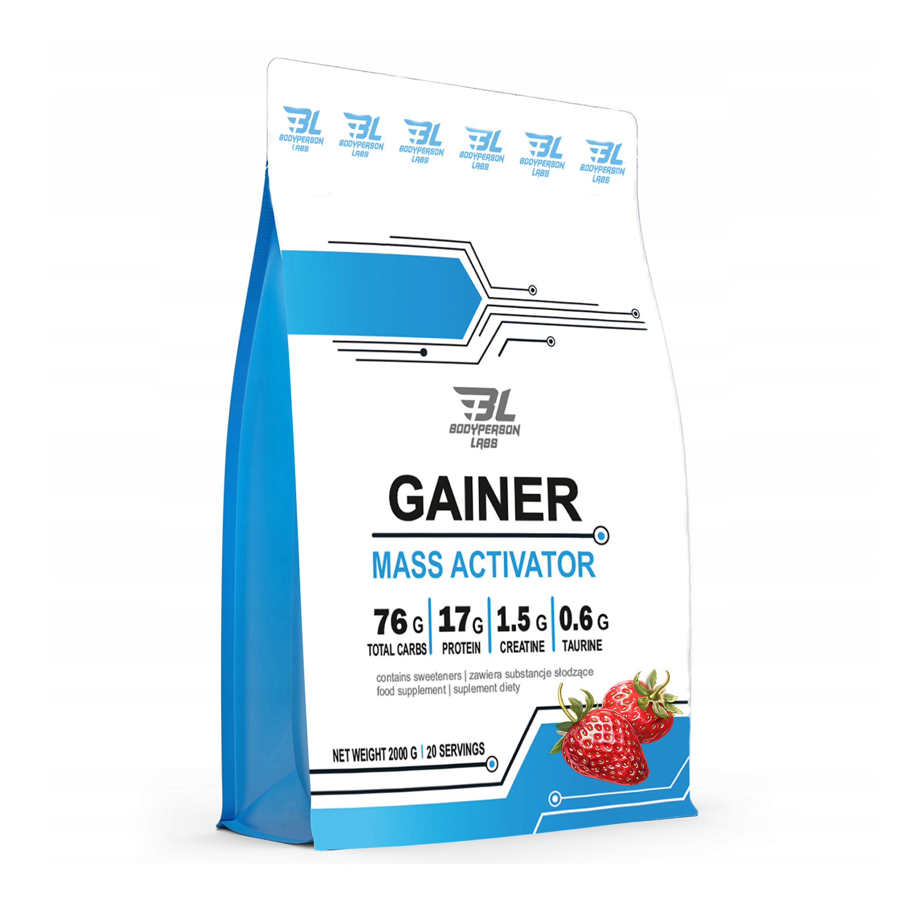 Gainer - 2000g Strawberry (Пошкоджена упаковка)