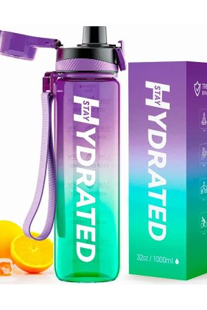 Hydrated Water Bottle - 1000ml Tritan Green Purple (Пошкоджена упаковка)