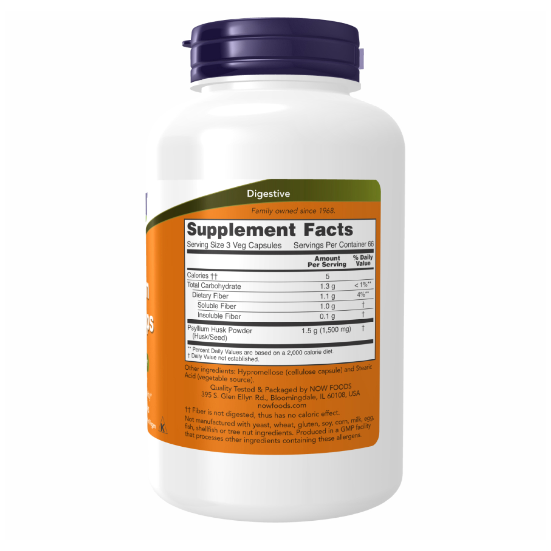 Psyllium Husk 500mg - 200 vcaps (Пошкоджена банка) - Зображення 2