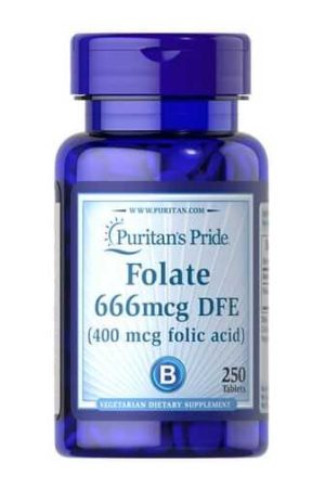 Folate 666mcg DFE (Folic Acid 400 mcg) - 250 Tablets